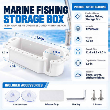 Boat fishing tackle organizer with cup holder — Image 6