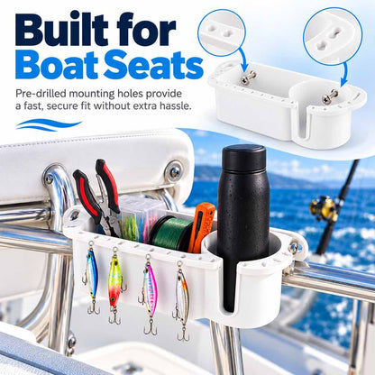 Boat fishing tackle organizer with cup holder — Image 8