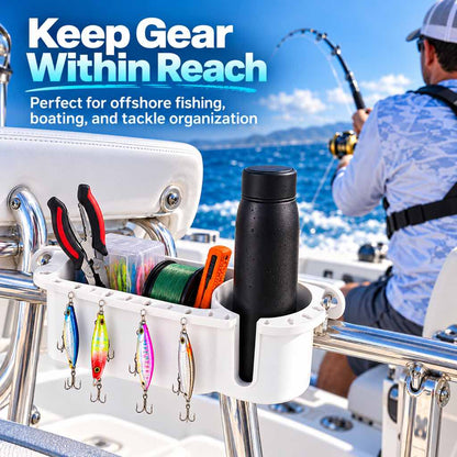 Boat fishing tackle organizer with cup holder — Image 9