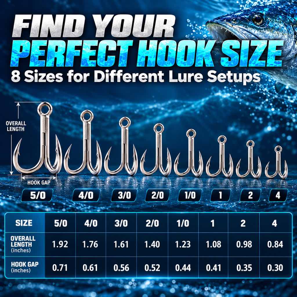 Silver saltwater treble fishing hooks for lure replacement — Image 3