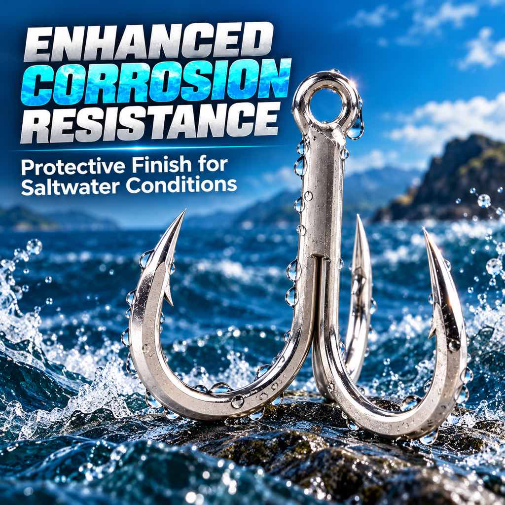 Silver saltwater treble fishing hooks for lure replacement — Image 5