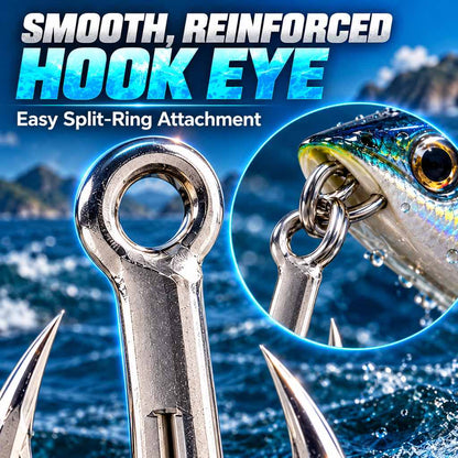 Silver saltwater treble fishing hooks for lure replacement — Image 6